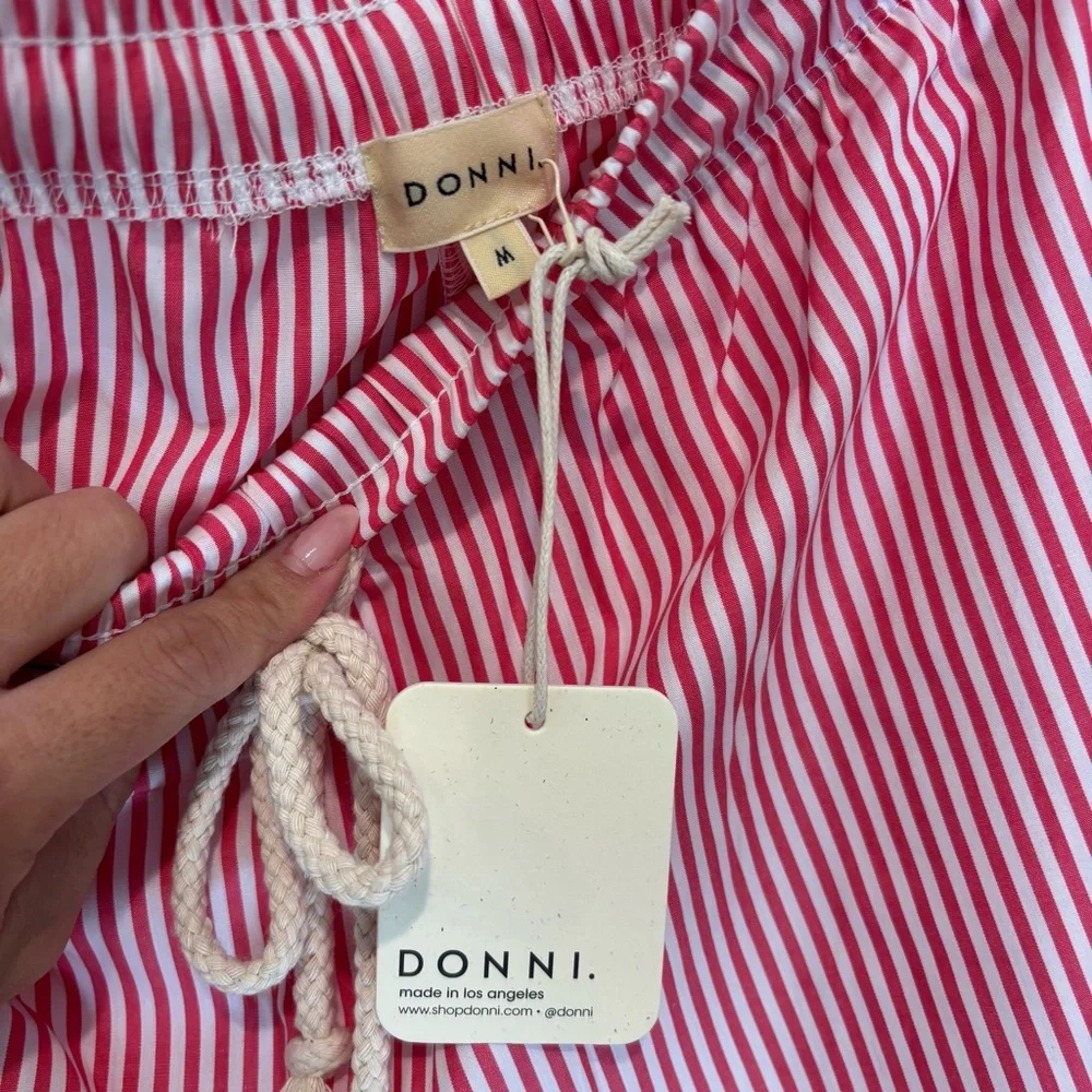 DONNI Striped Rope Tie Drawstring Pants - Picture 4 of 5